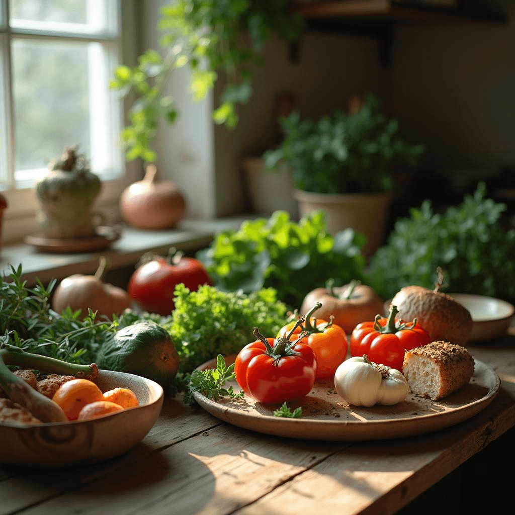 Boost Immunity Now: 7 Simple Habits for Resilient Health 12 Bone broth, vegetables, and herbs on a wooden table to boost immunity and highlight foods to boost immunity.