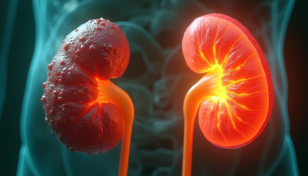 Liver and Kidney Detox: A 3-Day Plan for Natural Cleansing & Rejuvenation 14 A medical-style comparison of liver and kidney before and after detox, showing the impact of toxin removal.